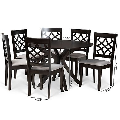 Baxton Studio Elena Dining Table & Chair 7-piece Set