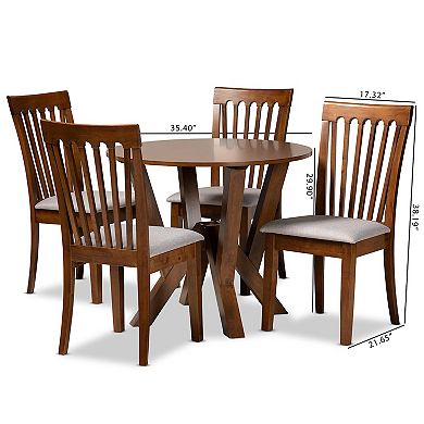 Baxton Studio Marian Dining Table & Chair 5-piece Set