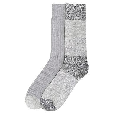 Men's ClimateSmart by Cuddl Duds 2-Pack Colorblock Crew Socks