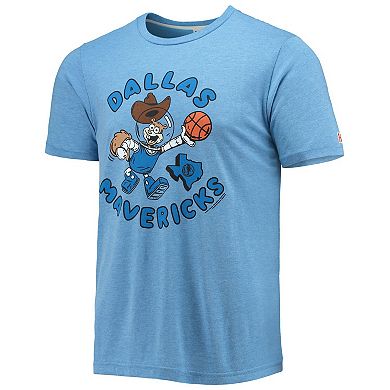 Men's Homage Light Blue Dallas Mavericks NBA x Spongebob Collab Tri-Blend T-Shirt