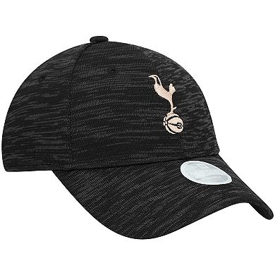 Women's New Era Black Tottenham Hotspur Shiny Tech 9FORTY Adjustable Hat
