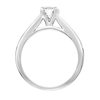 Love Always Sterling Silver 1 Carat T.G.W. Lab-Created Moissanite Solitaire Engagement Ring