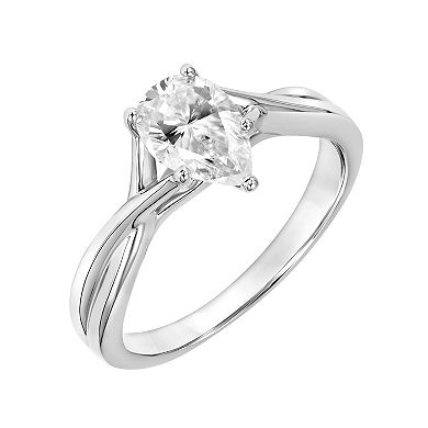 Love Always Sterling Silver 1 Carat T.G.W. Lab-Created Moissanite Solitaire Engagement Ring