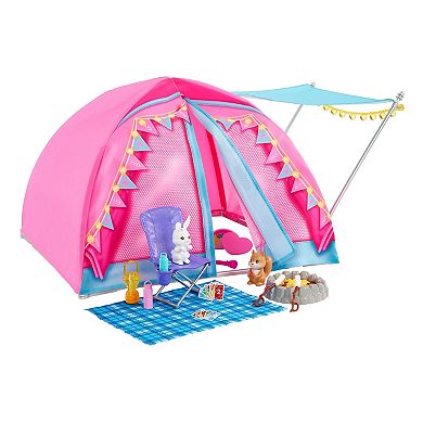 Barbie?? Let's Go Camping Tent, Dolls and Accessories Playset