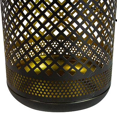 Geometric Cutout LED Outdoor Solar Lantern Table Decor