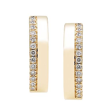 The Regal Collection 14k Gold IGL Certified 1/2 Carat T.W. Diamond Hoop Earrings 