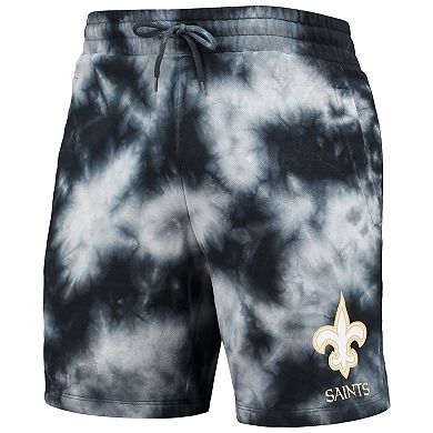 Men's New Era Black New Orleans Saints Tie-Dye Shorts