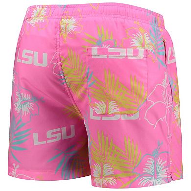 Men's FOCO Pink LSU Tigers Neon Floral Swim Trunks