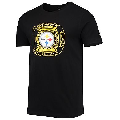 Men's New Era Black Pittsburgh Steelers Stadium T-Shirt