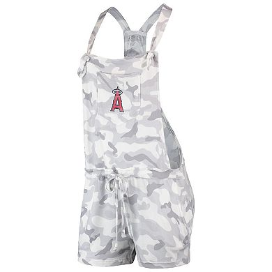 Women's Concepts Sport Gray Los Angeles Angels Camo Overall Romper