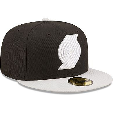 Men's New Era Black/Gray Portland Trail Blazers Two-Tone Color Pack 59FIFTY Fitted Hat
