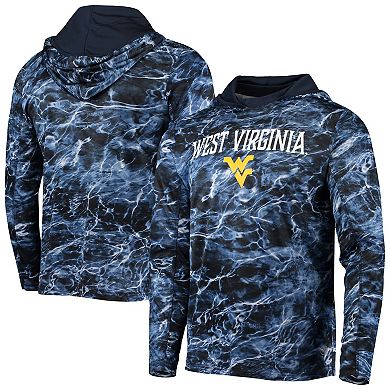 Men's Colosseum Navy West Virginia Mountaineers Mossy Oak Long Sleeve Hoodie T-Shirt