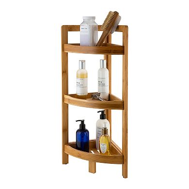 Organize It All 3 Tier Bamboo Corner Shelf