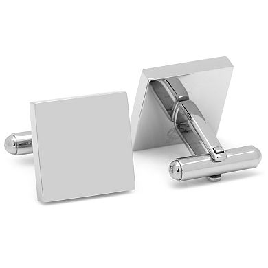 Men's Cuff Links, Inc. Stainless Steel Square Infinity Engravable Cufflinks