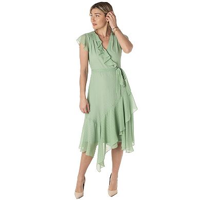 Women's Maison Tara Clip Dot Faux-Wrap Dress
