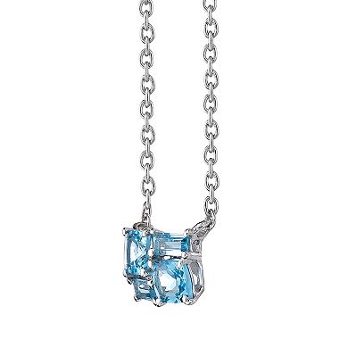 Gemminded Sterling Silver Blue Topaz Pendant Necklace