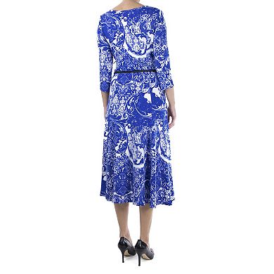 Women's Nina Leonard Sylvania Floral Midi Dress