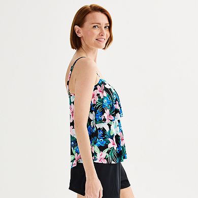 Women's Bal Harbour Ruffled Tiered Tankini Top