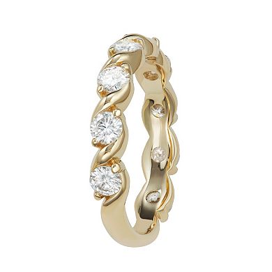 Charles & Colvard 14k Gold 9/10 Carat T.W. Lab-Created Moissanite Twisted Band