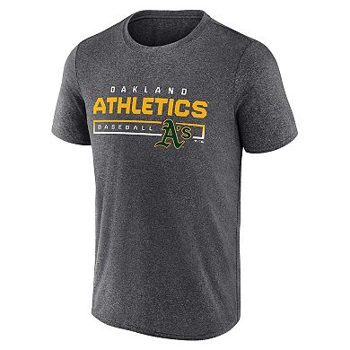 Men's Fanatics Branded Heathered Charcoal Oakland Athletics Durable Goods Synthetic T-Shirt