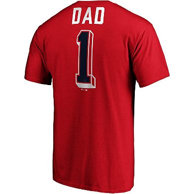 Men's Fanatics Branded Red Washington Nationals Number One Dad Team T-Shirt