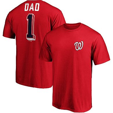 Men's Fanatics Branded Red Washington Nationals Number One Dad Team T-Shirt