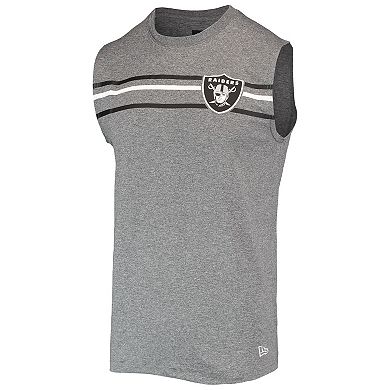 Men's New Era Heathered Gray Las Vegas Raiders Brushed Sleeveless Tank Top