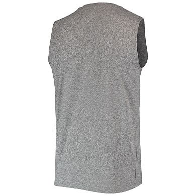 Men's New Era Heathered Gray Las Vegas Raiders Brushed Sleeveless Tank Top