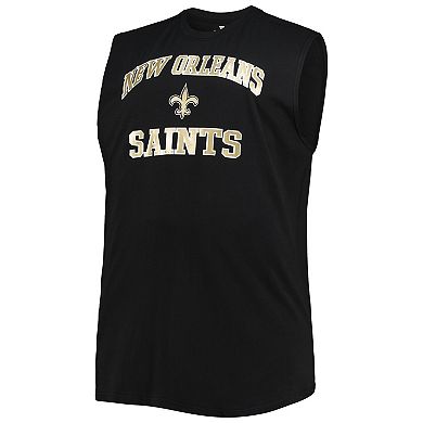 Men's Black New Orleans Saints Big & Tall Muscle Tank Top