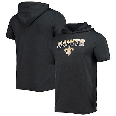 Men's New Era Heathered Black New Orleans Saints Team Brushed Hoodie T-Shirt