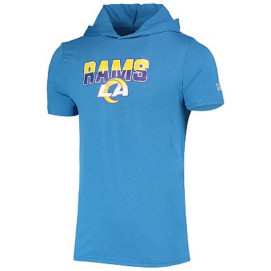 Men's New Era Heathered Blue Los Angeles Rams Team Brushed Hoodie T-Shirt