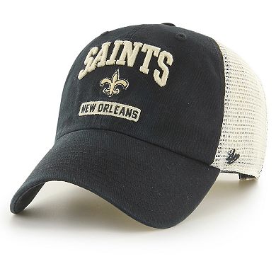 Men's '47 Black/White New Orleans Saints Morgantown Trucker Clean Up Snapback Hat