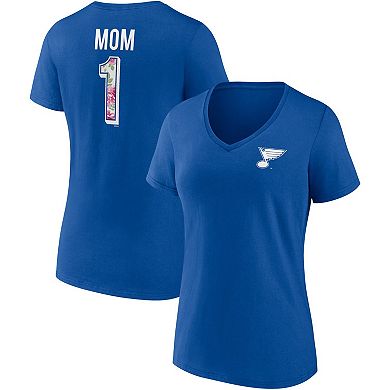 Women's Fanatics Branded Blue St. Louis Blues Team Mother's Day V-Neck T-Shirt