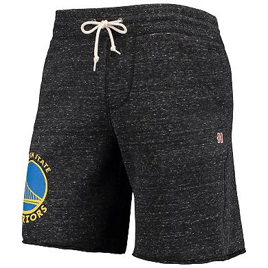 Men's Homage Charcoal Golden State Warriors Primary Logo Tri-Blend Sweat Shorts