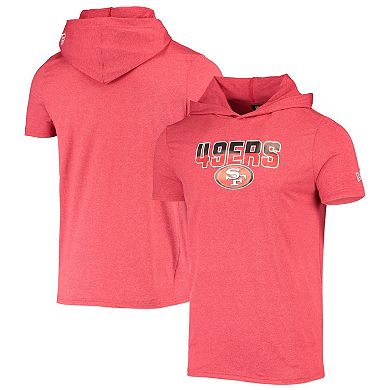 Men's New Era Heathered Red San Francisco 49ers Team Brushed Hoodie T-Shirt