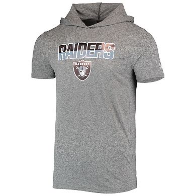 Men's New Era Heathered Gray Las Vegas Raiders Team Brushed Hoodie T-Shirt
