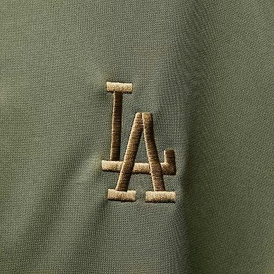 Men's Levelwear Olive Los Angeles Dodgers Delta Pursue Quarter-Zip Jacket