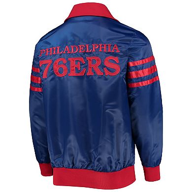 Men's Starter Royal Philadelphia 76ers The Captain II Full-Zip Varsity Jacket