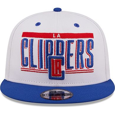 Men's New Era White/Royal LA Clippers Retro Title 9FIFTY Snapback Hat