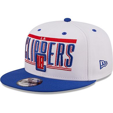 Men's New Era White/Royal LA Clippers Retro Title 9FIFTY Snapback Hat