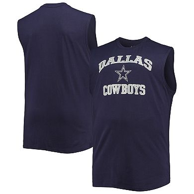 Men's Navy Dallas Cowboys Big & Tall Muscle Tank Top