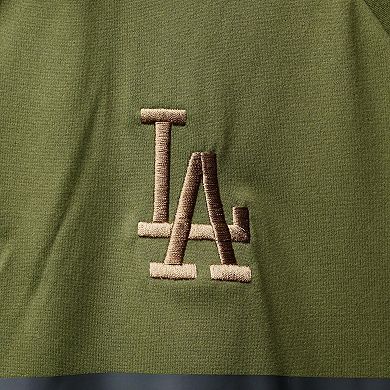 Men's Levelwear Olive Los Angeles Dodgers Delta Sector Raglan Polo