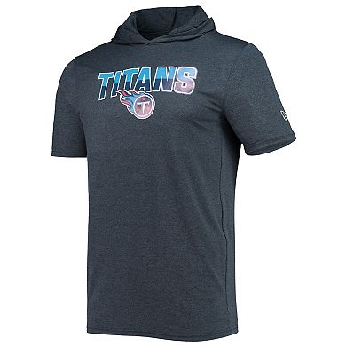 Men's New Era Heathered Navy Tennessee Titans Team Brushed Hoodie T-Shirt