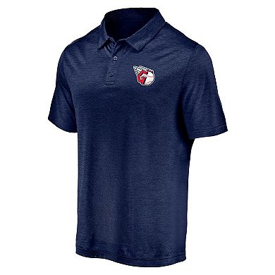 Men's Fanatics Branded Navy Cleveland Guardians Primary Logo Space-Dye Polo