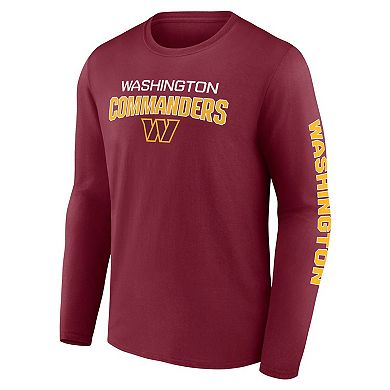 Men's Fanatics Branded Burgundy Washington Commanders Go the Distance Long Sleeve T-Shirt