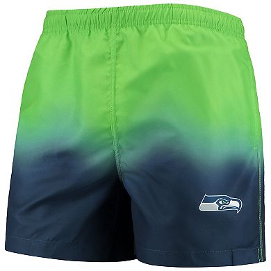 Men's FOCO College Navy Seattle Seahawks Dip-Dye Swim Shorts