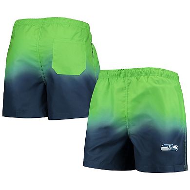 Men's FOCO College Navy Seattle Seahawks Dip-Dye Swim Shorts