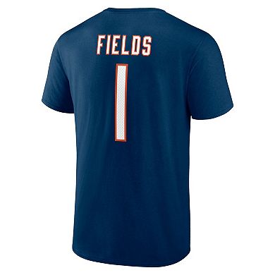 Men's Fanatics Branded Justin Fields Navy Chicago Bears Player Icon T-Shirt