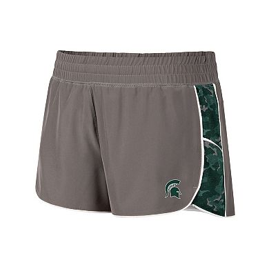 Women's Colosseum Gray/Green Michigan State Spartans Pamela Lined Shorts