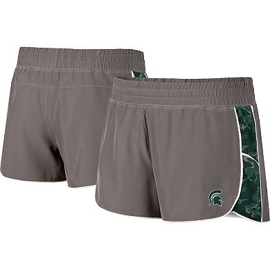 Women's Colosseum Gray/Green Michigan State Spartans Pamela Lined Shorts